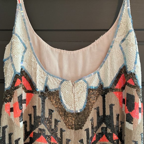 All Saints Spitalfields Sequin Aztec Dress | Size UK 12 / US 8 - Picture 5 of 8